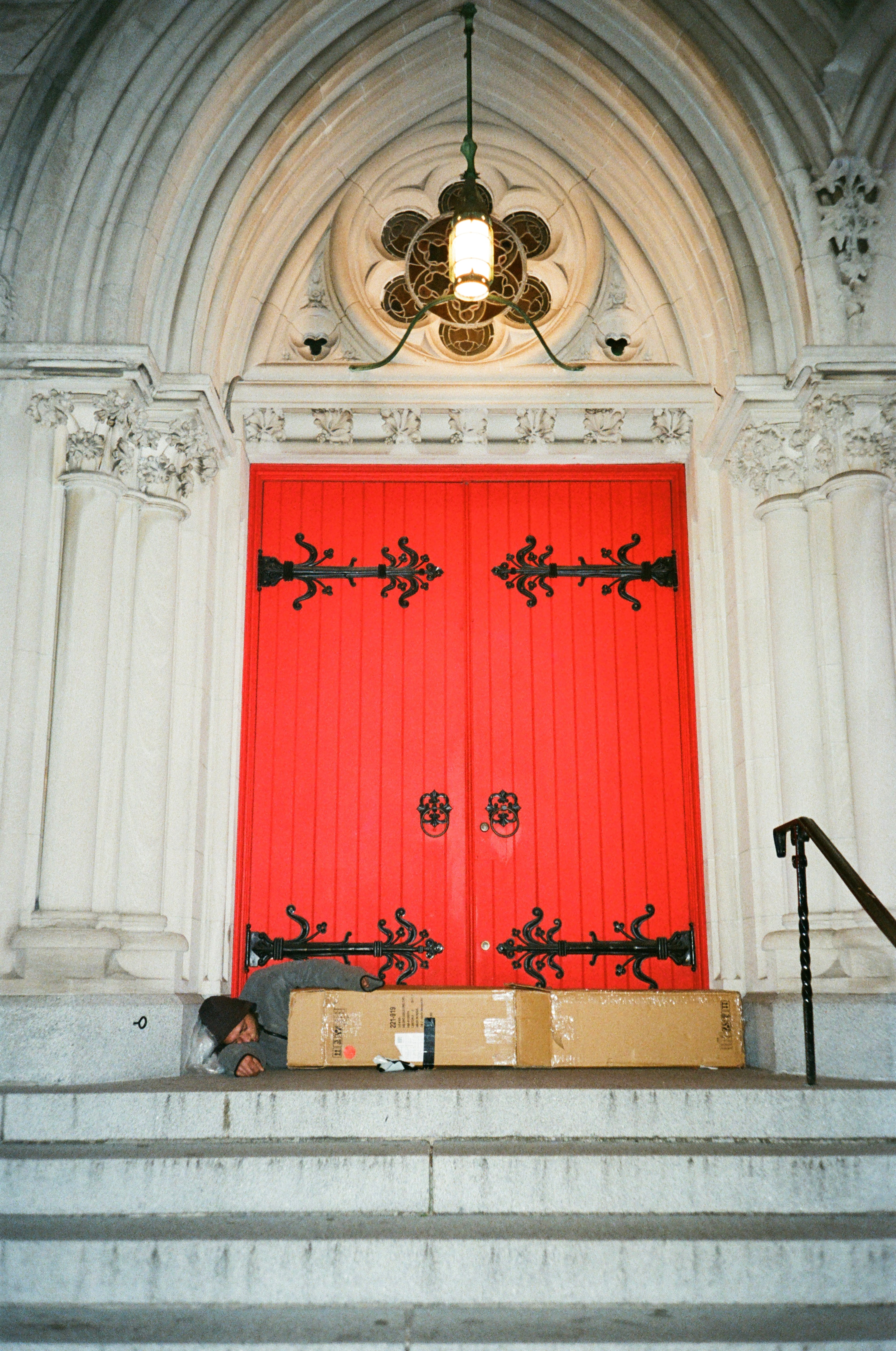 Film photograph — large format portrait, analog grain